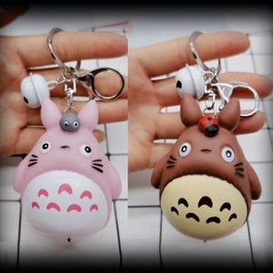 Cute My Neighbor TOTORO Purse Bag Charm Keychain with Bell Clip Pendant Key Keys
